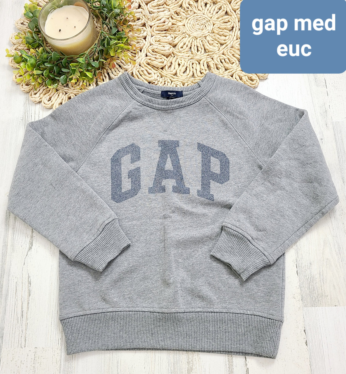 gap boys gray crewneck