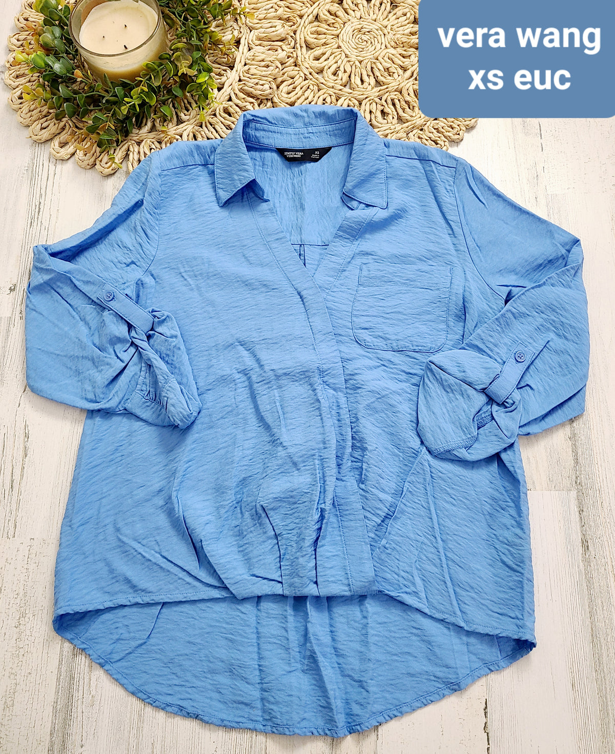 blue rossover blouse vera want