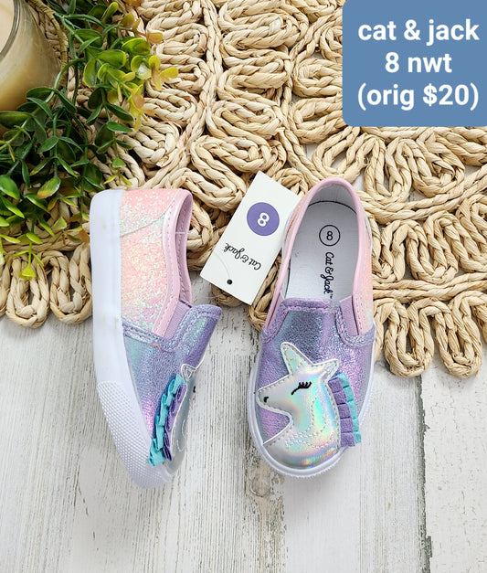 unicorn sparkly shoe cat & jack nwt