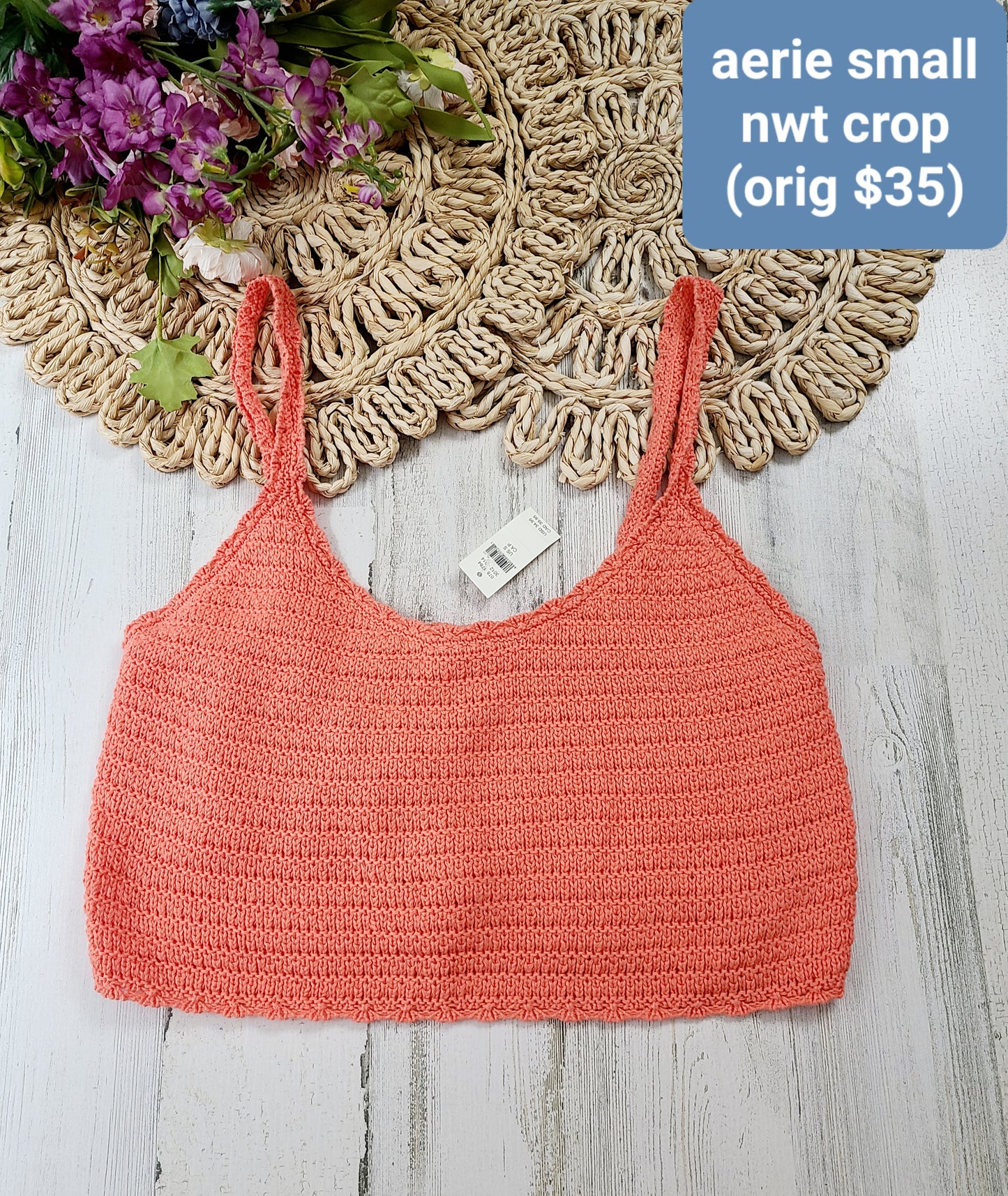 aerie crop knit tank