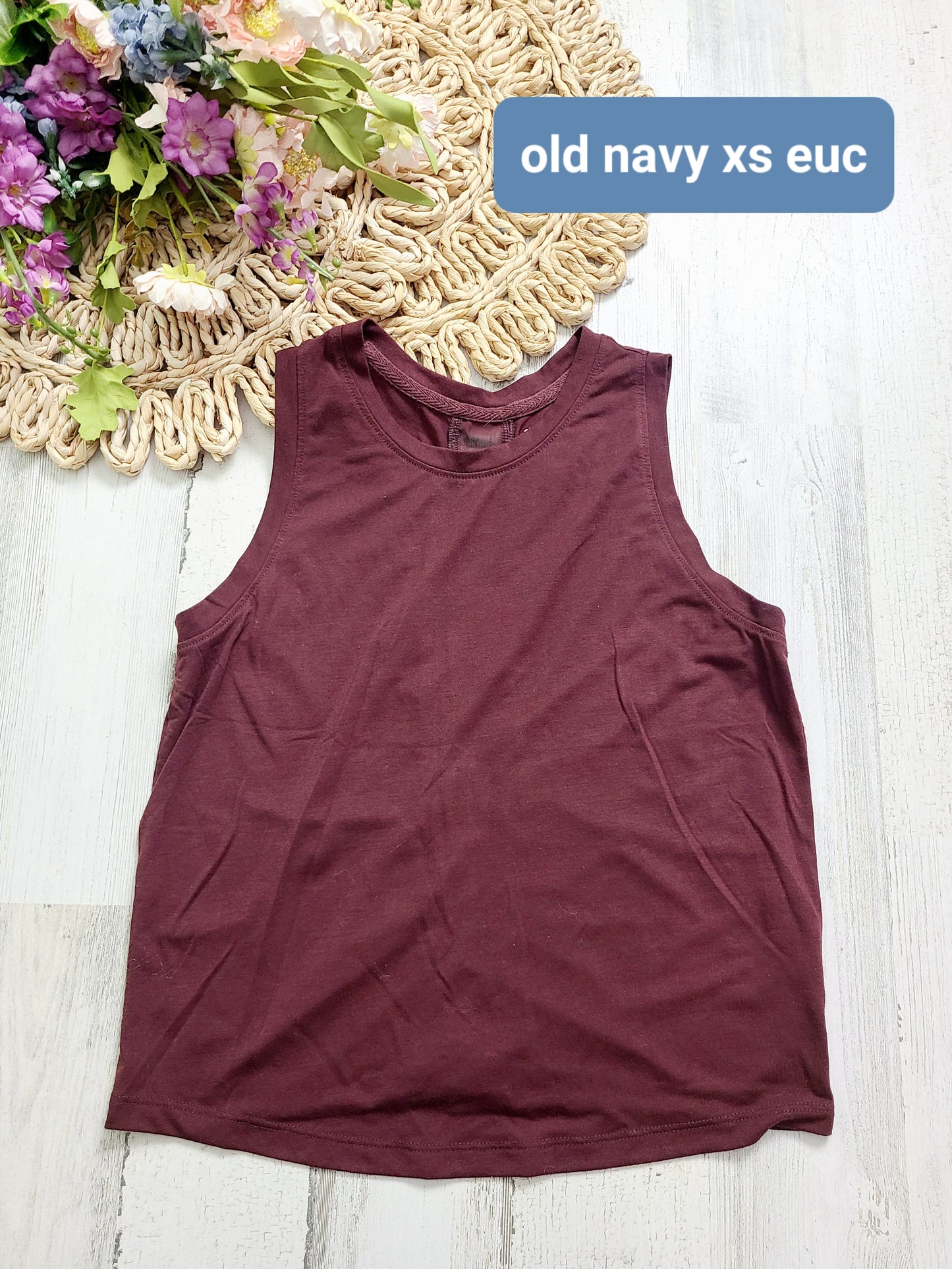 Old burgundy sheer part on back