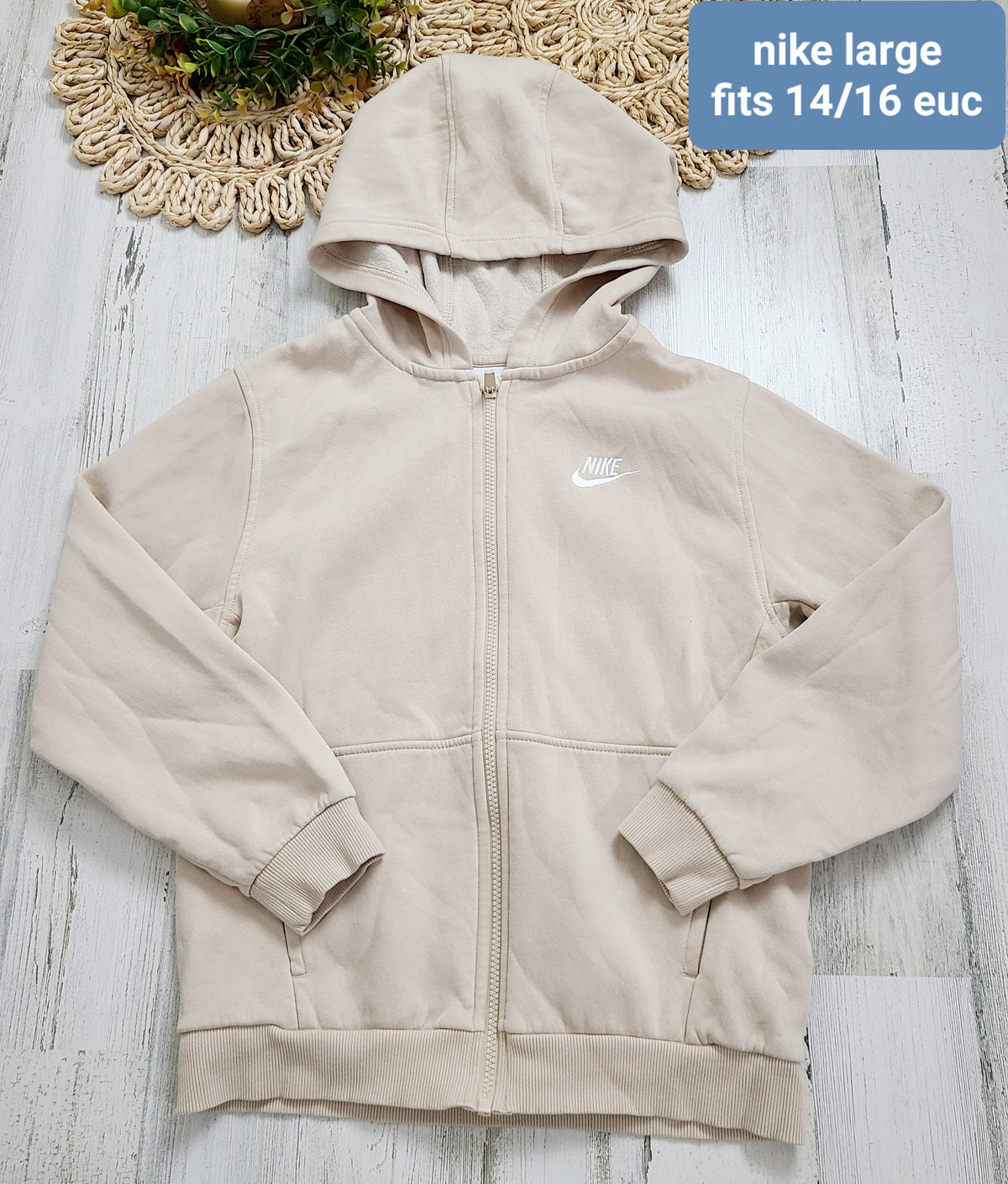 tan nike hoodie zip boys