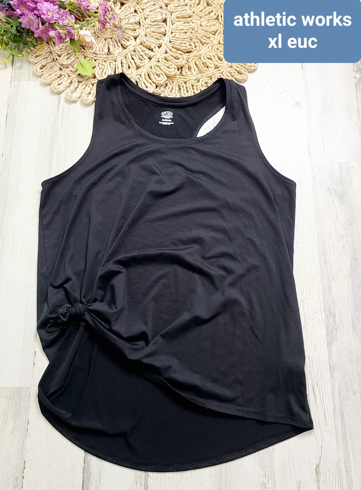 athletic works active tank black xl