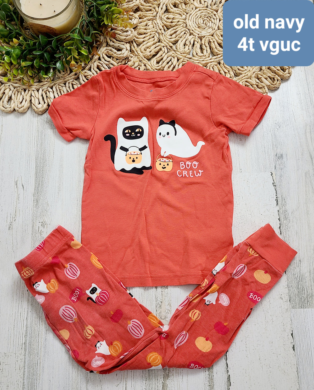orange boo crew pjs old navy 4t