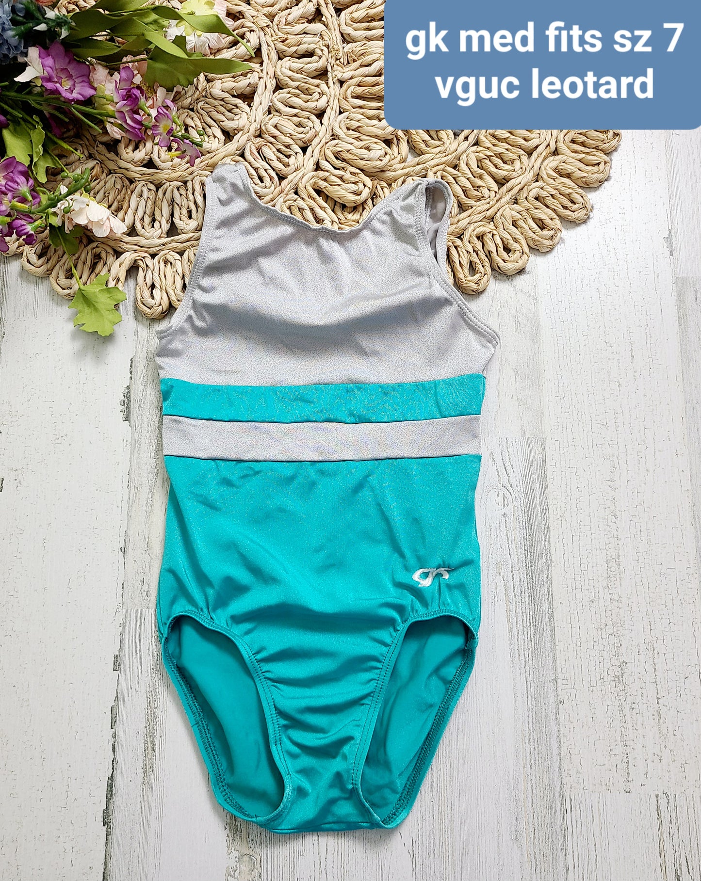 gk aqua gray leotard