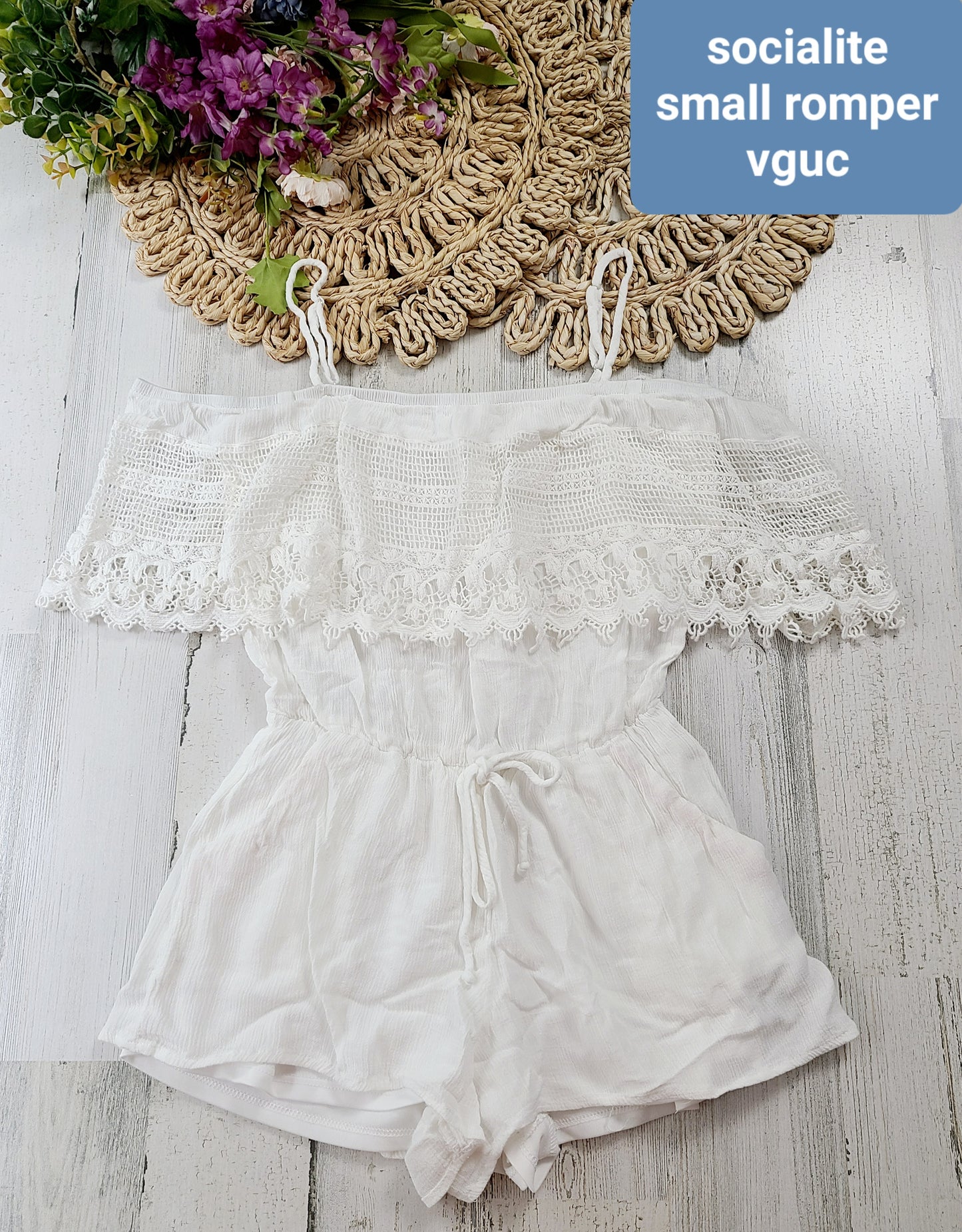 socialite romper white
