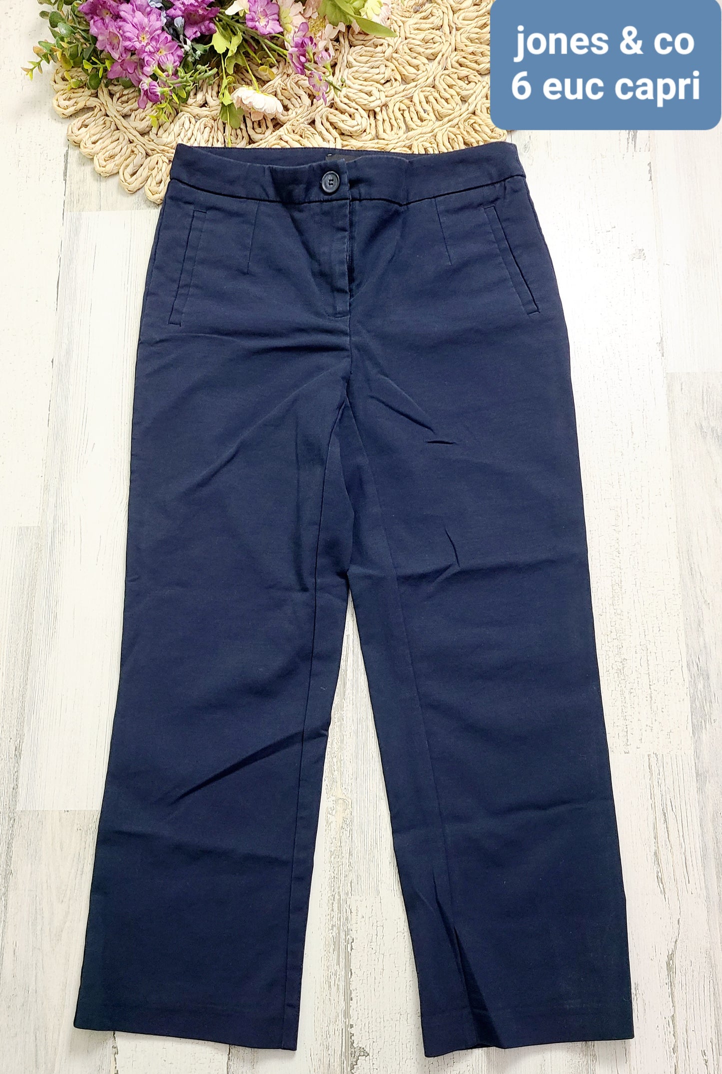 jones & co navy capris