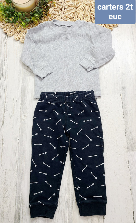 carters arrow pants and gray top