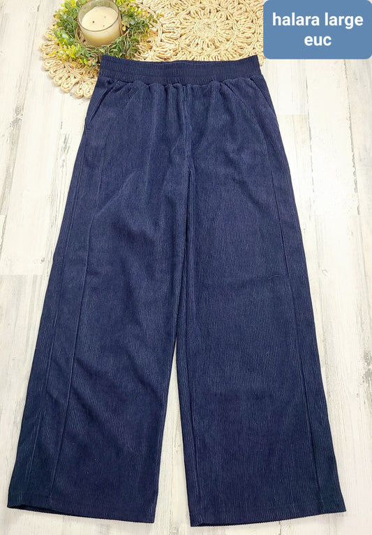 navy ribbed halara pants