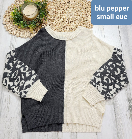 blue peppergray and cream leopard
