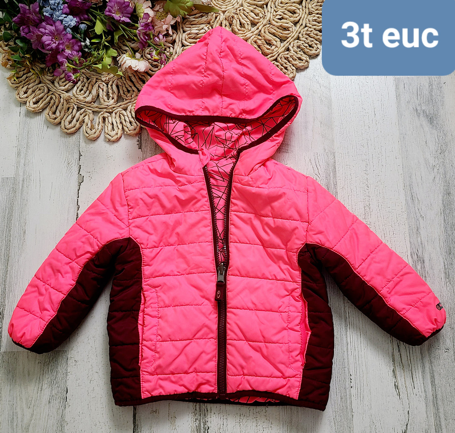 bright pink winter coat no brand