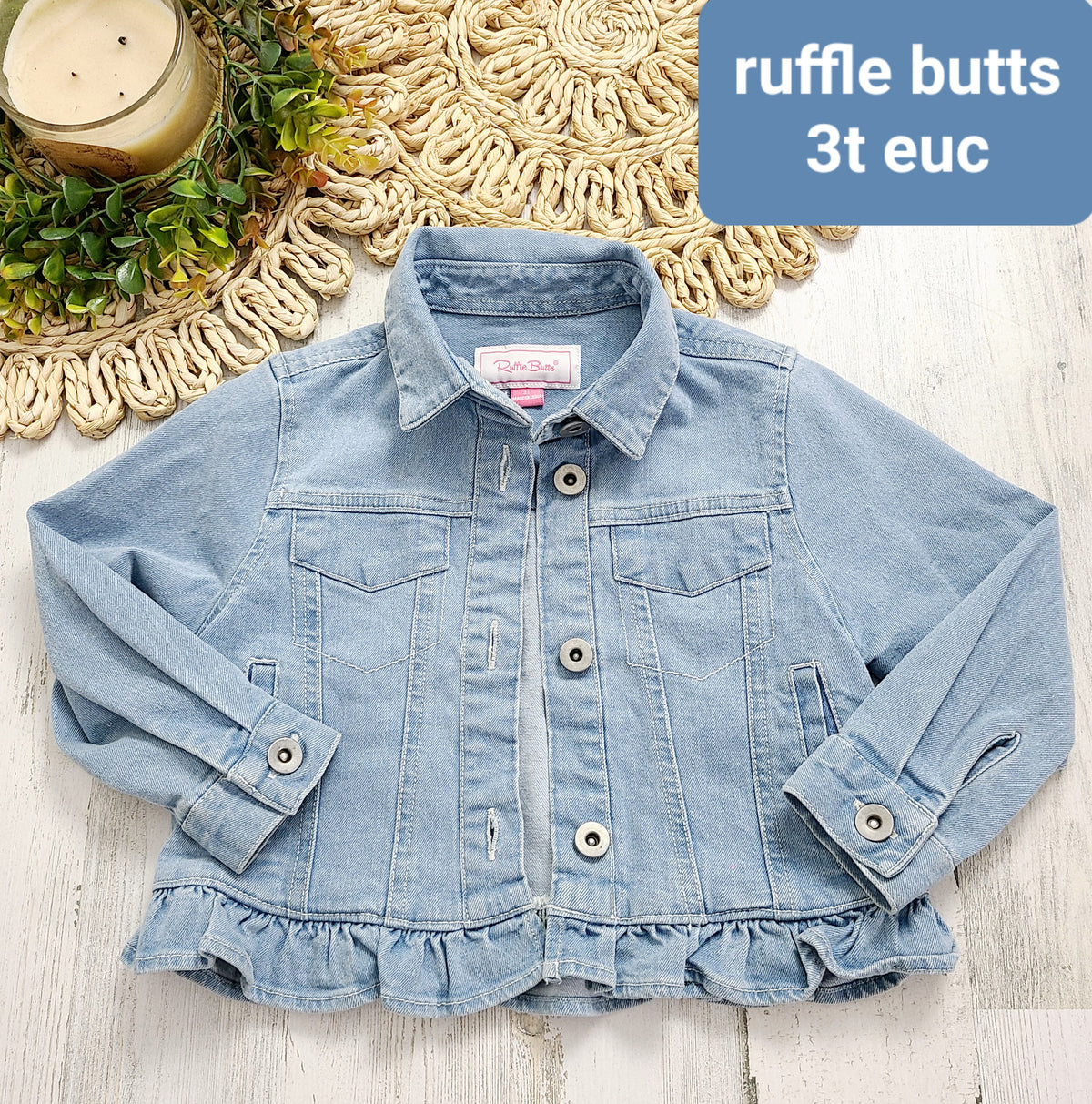 ruffle hem jean jacket ruffle butts