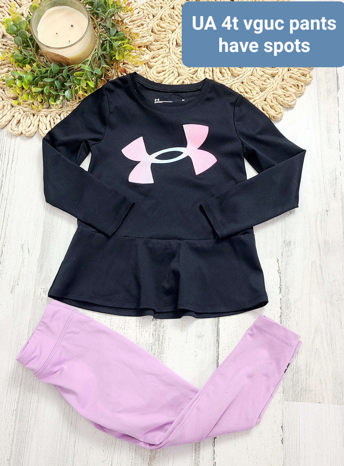 pink and black ua set