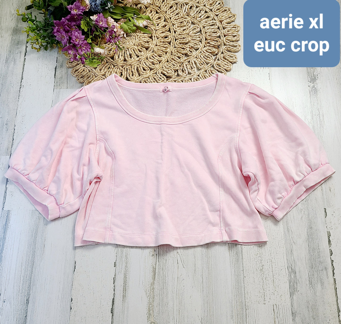 pink crop aerie xl
