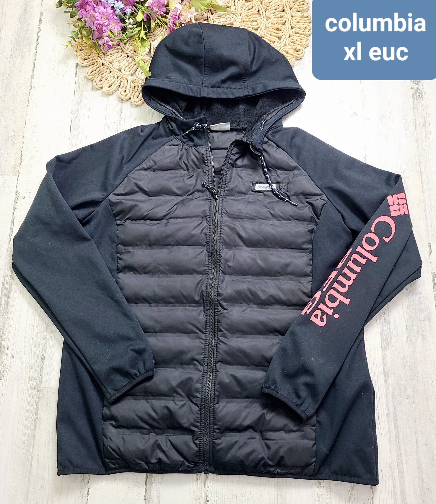 black and pink columbia jacket