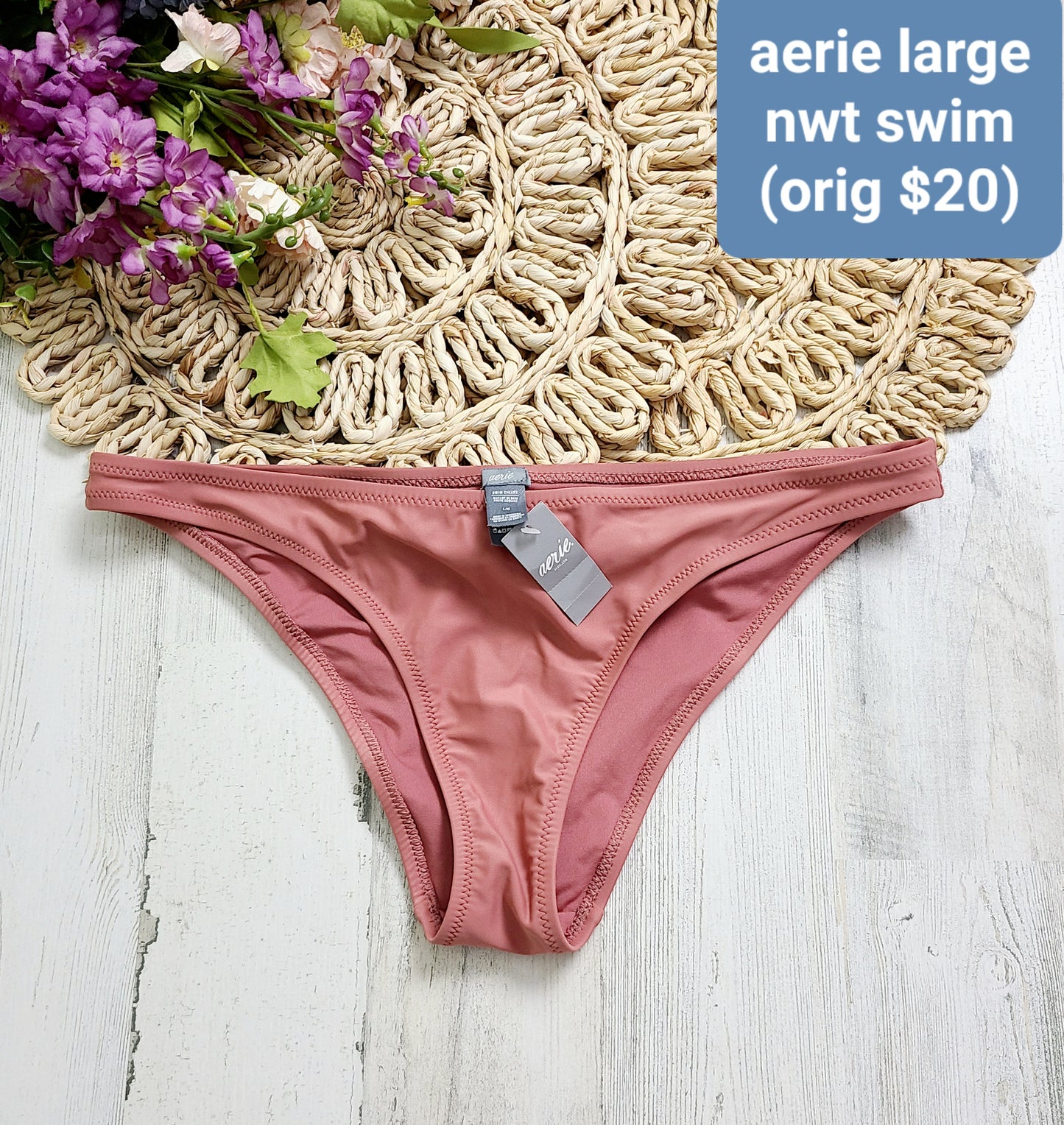 aerie cheeky pink swim bottoms new