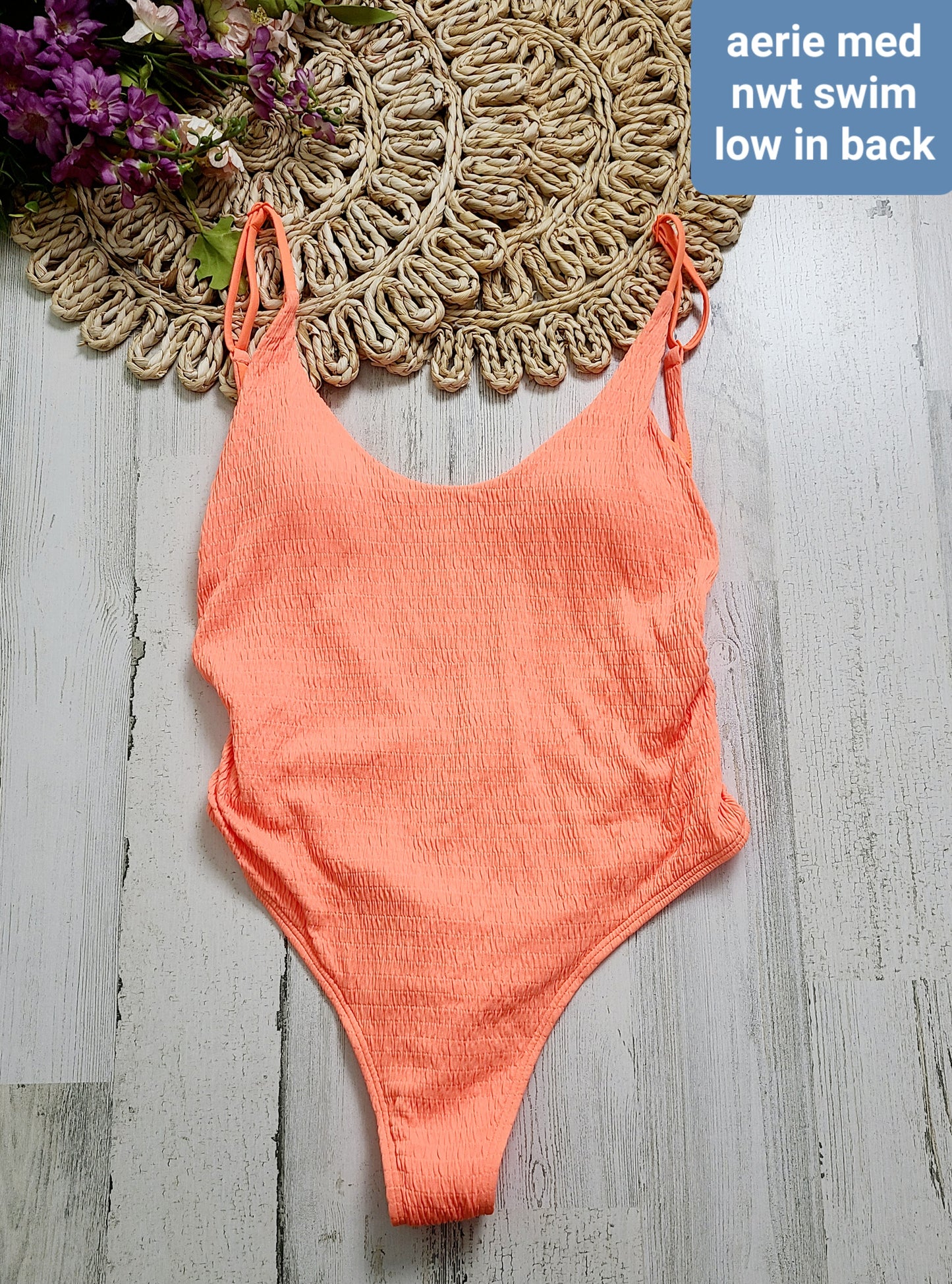 aerie one piece bright orange swim