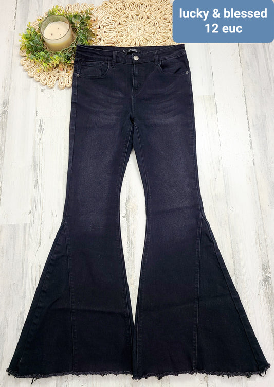 flare black jeans lucky&blessed