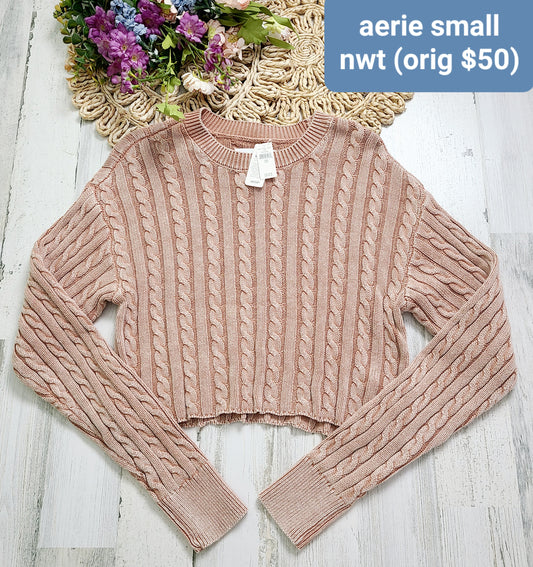 new tan sweater aerie small