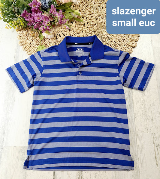 slazenger blue striped collar