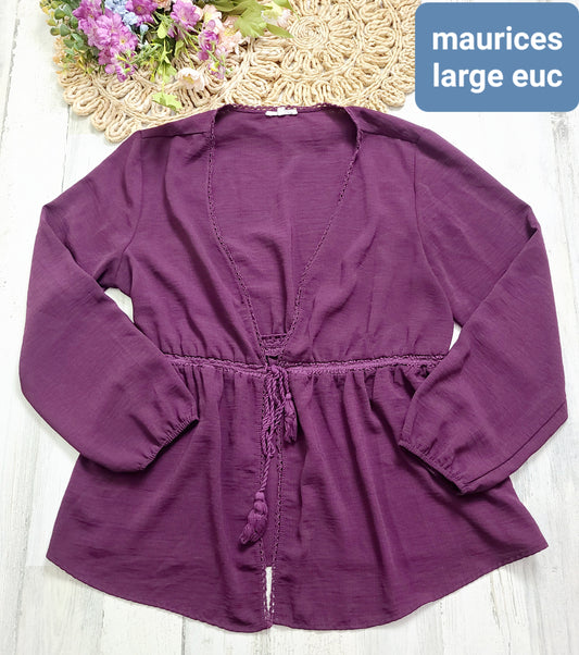 maurices front tie plum