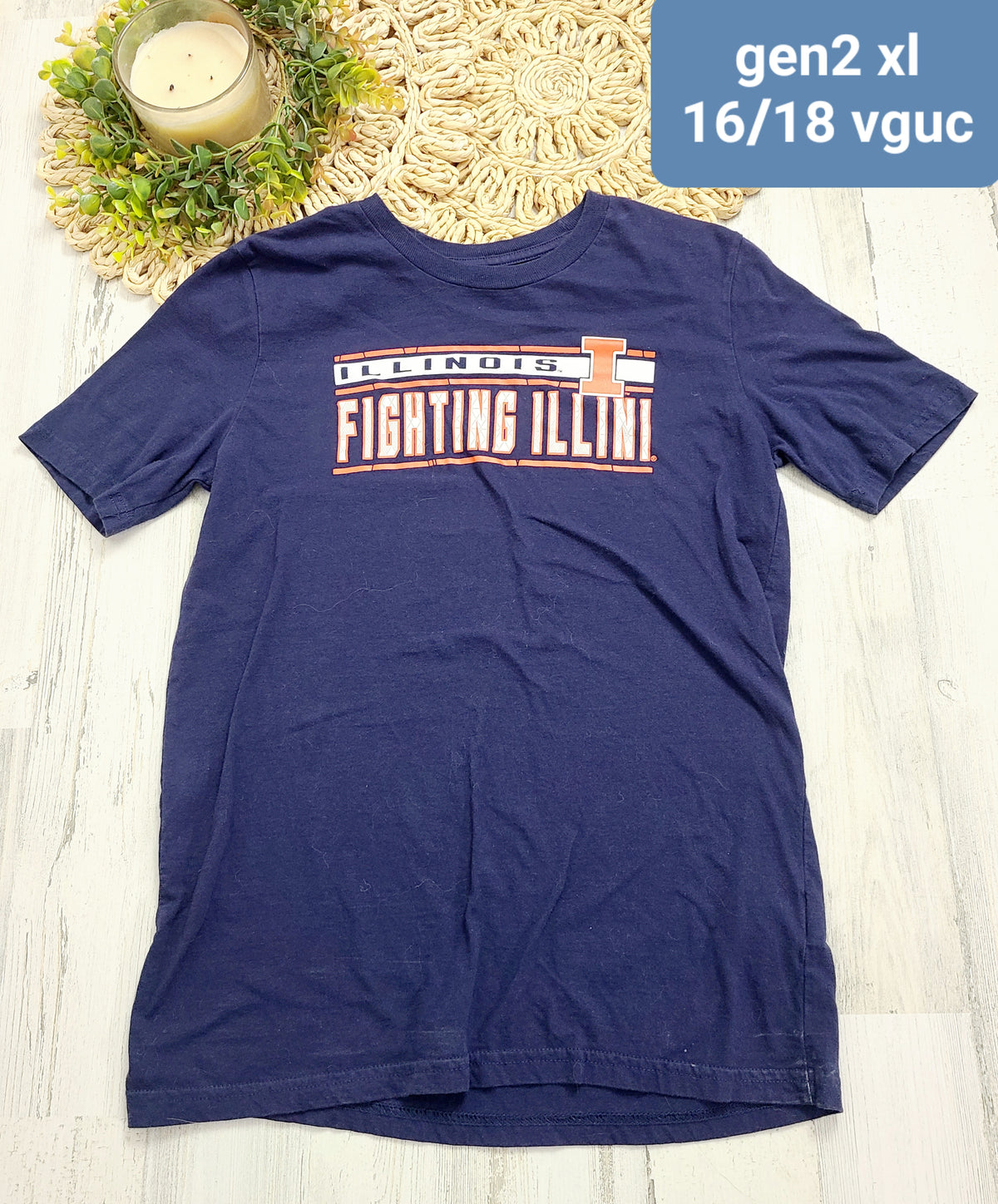 navy short sleeve fighting illini gen2
