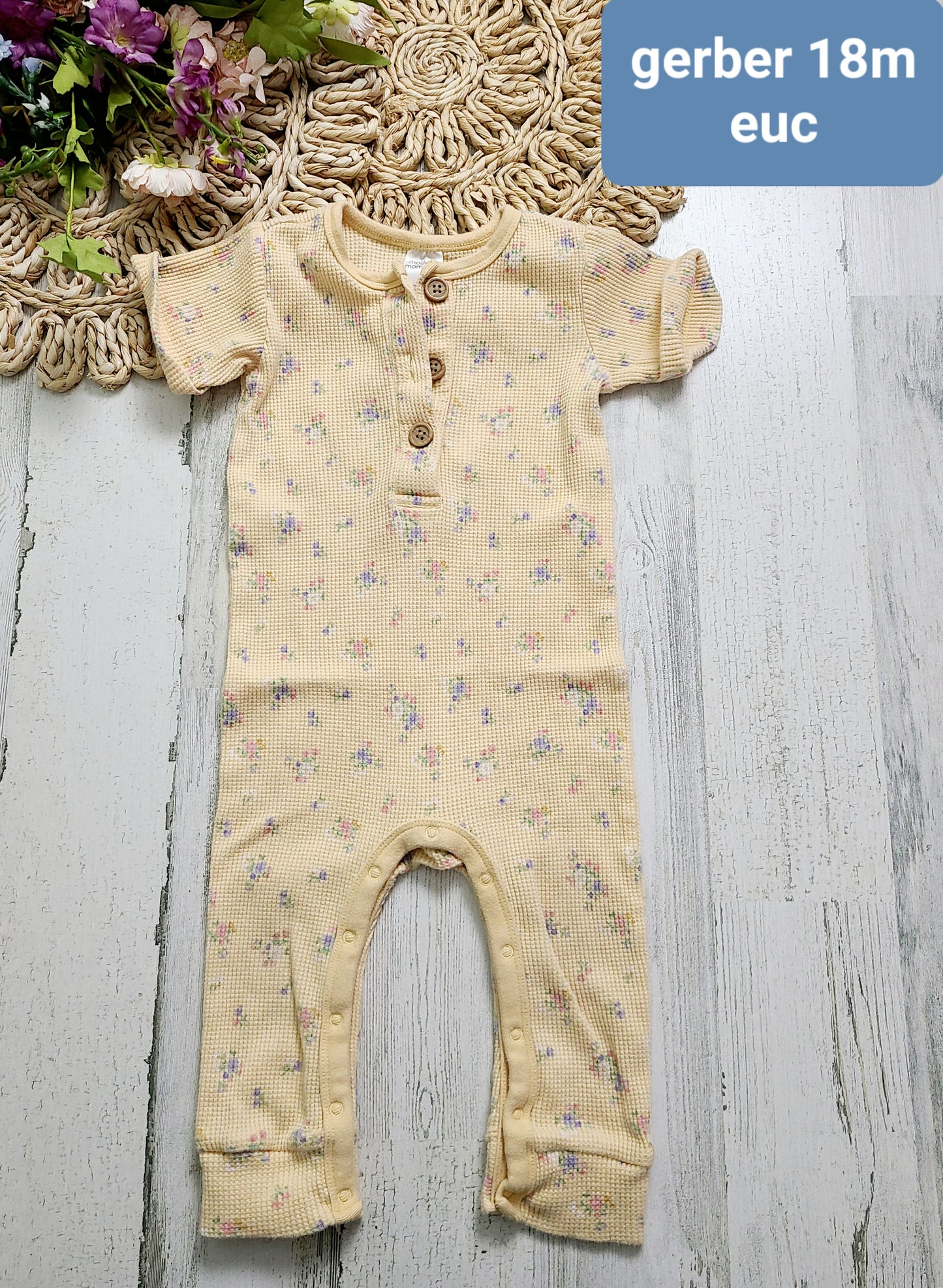 gerber henley waffle jumpsuit