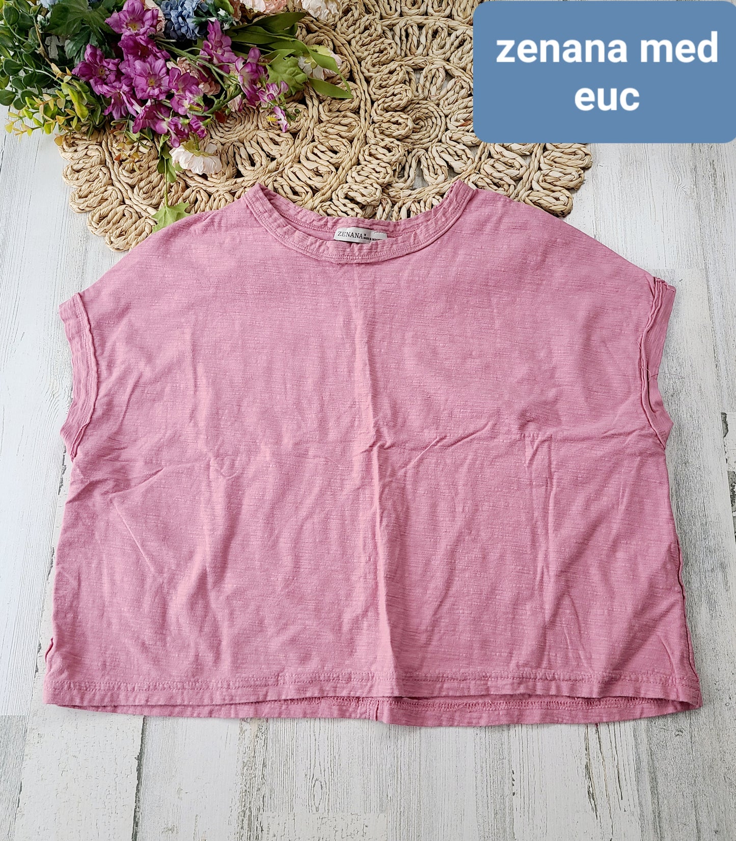 zenana pink boxy tee