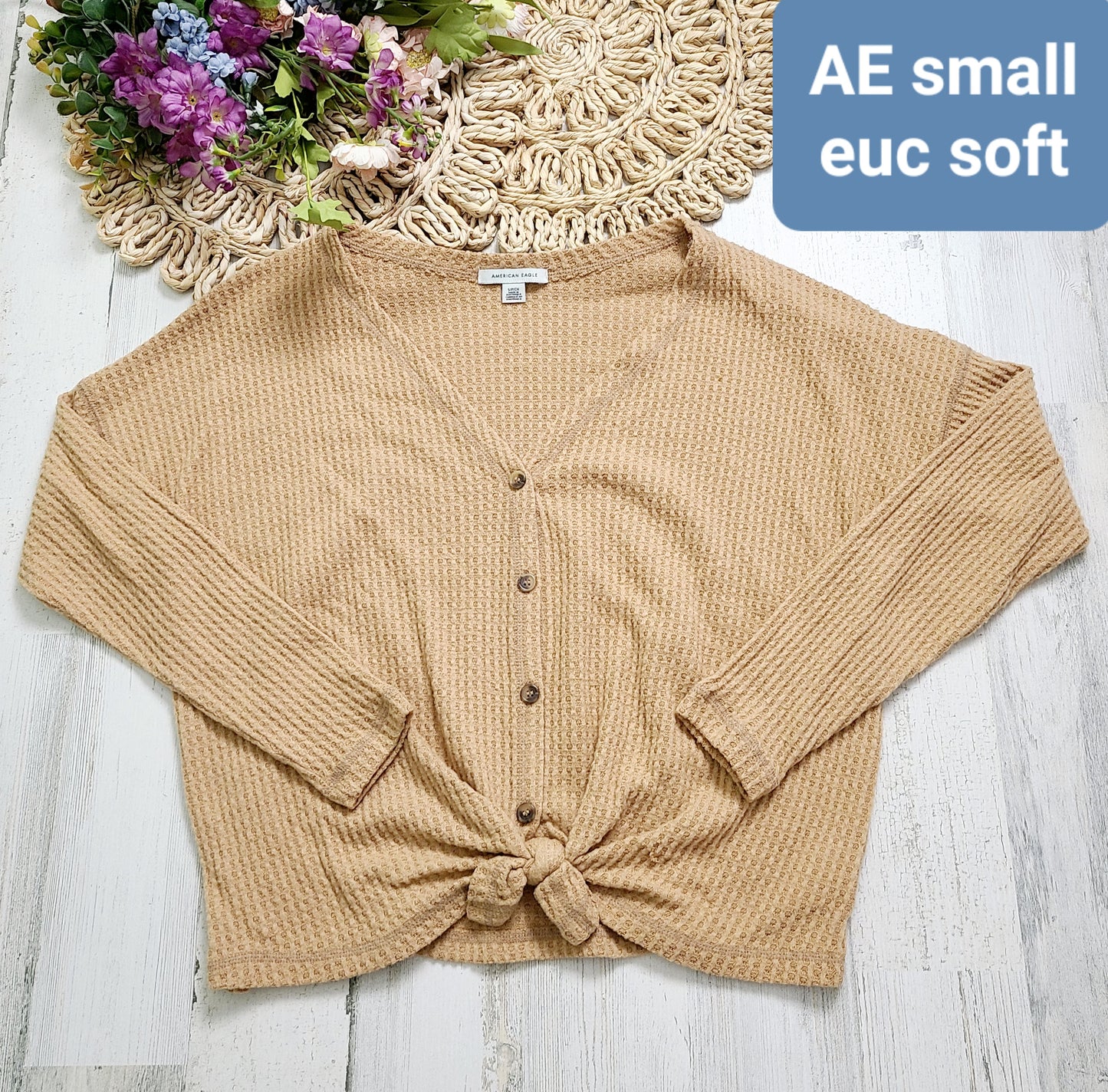 waffleknit ae front tie soft
