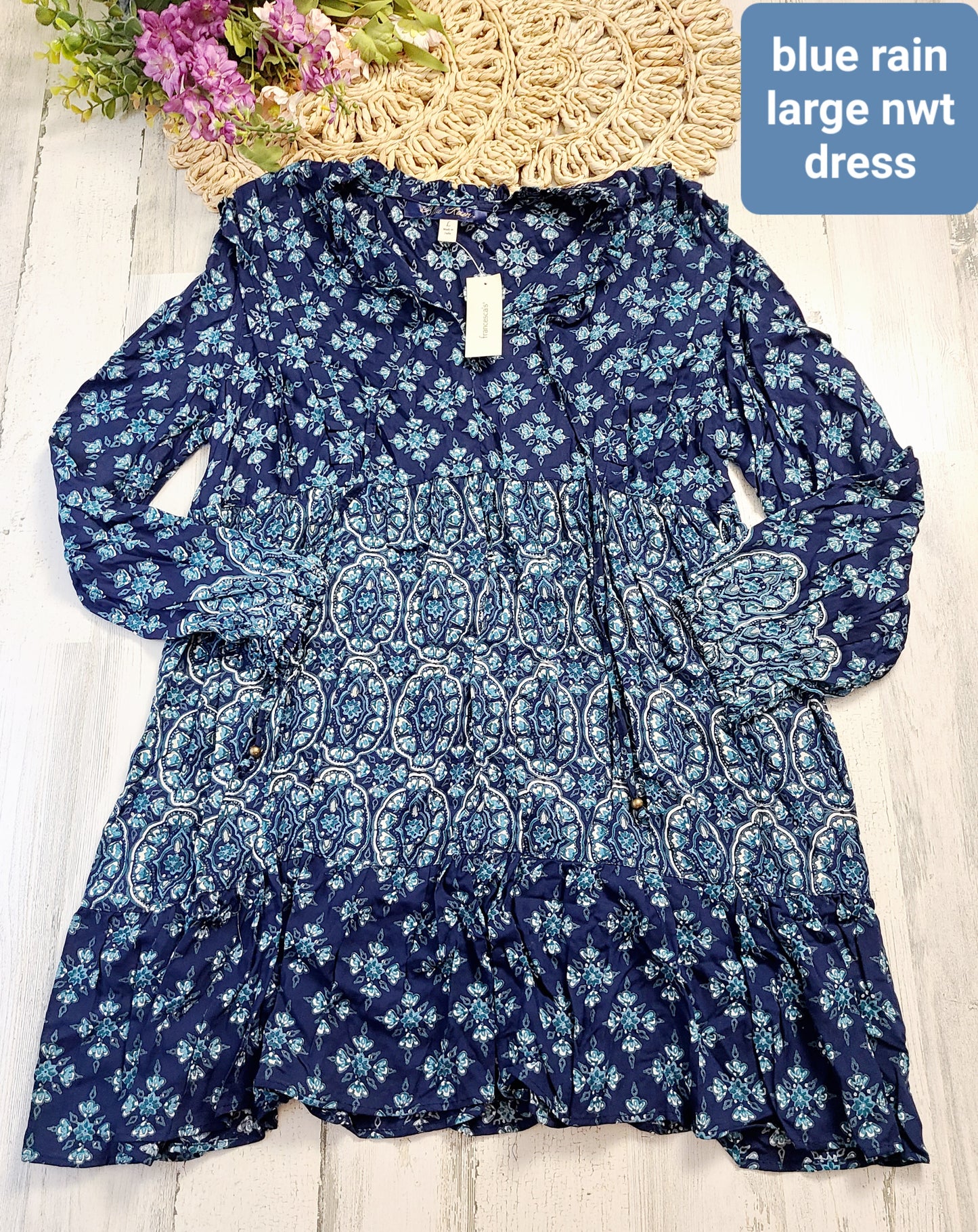 new blue rain dress long sleeve