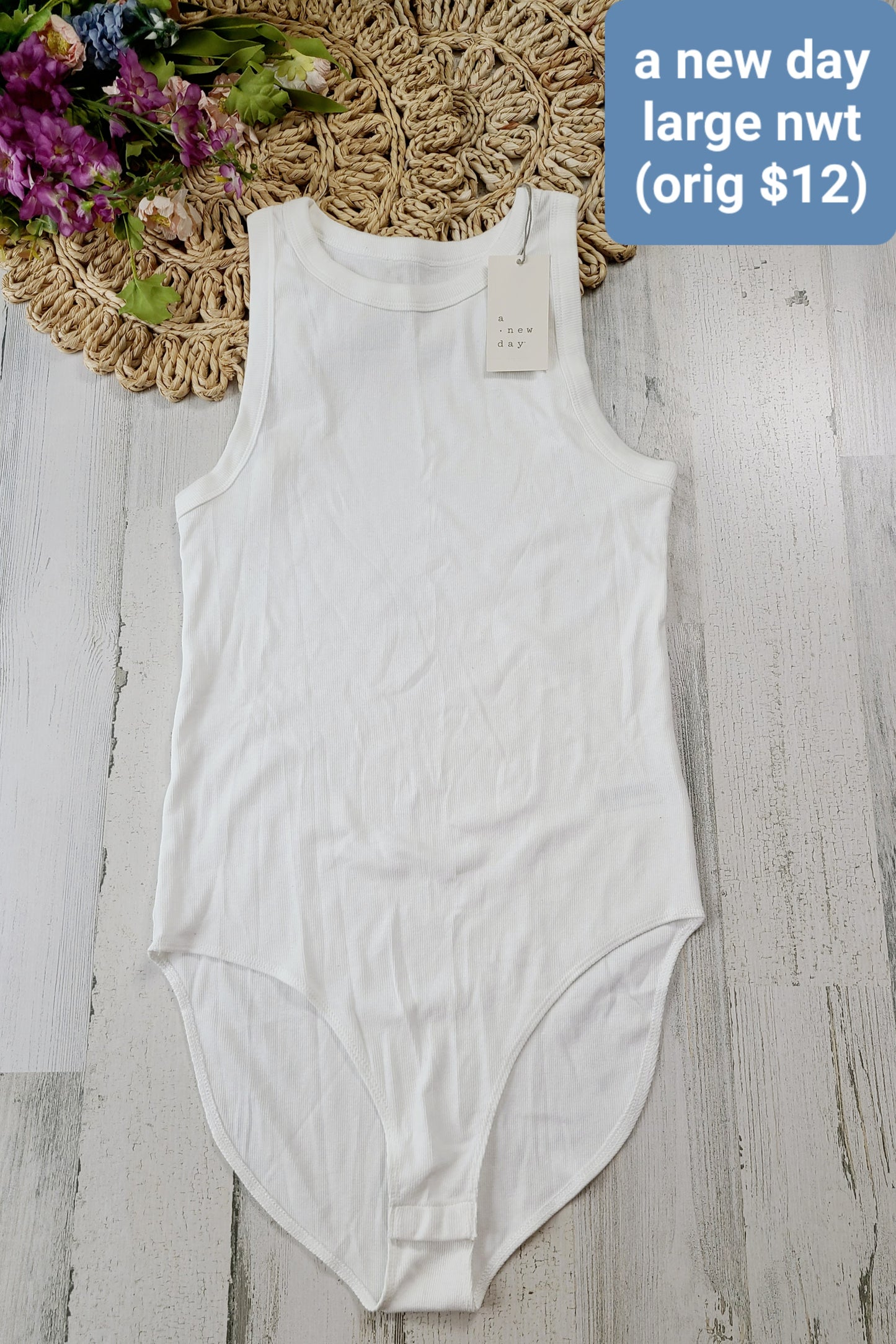 new large a new day white body suit