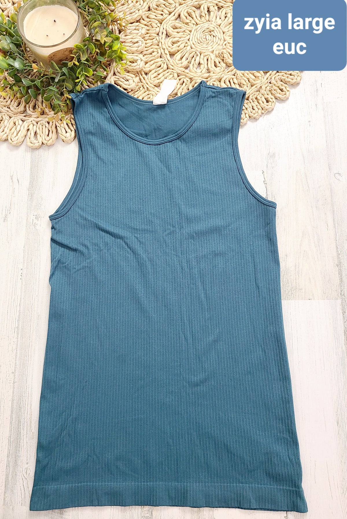 blue ribbed zyia tank