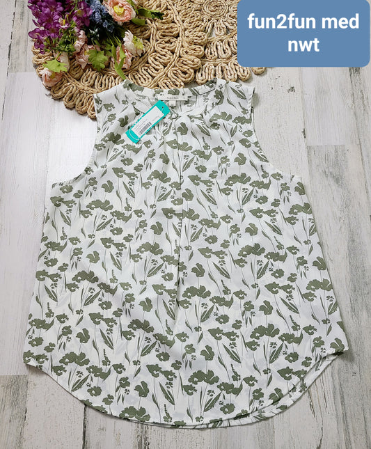 new fun2fun green floral tank