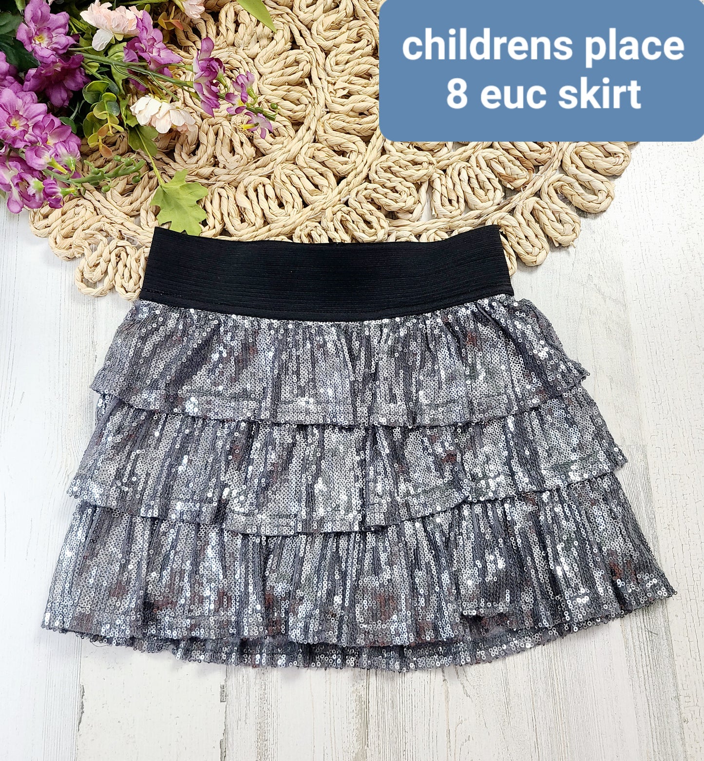 silver sequins skirt cp