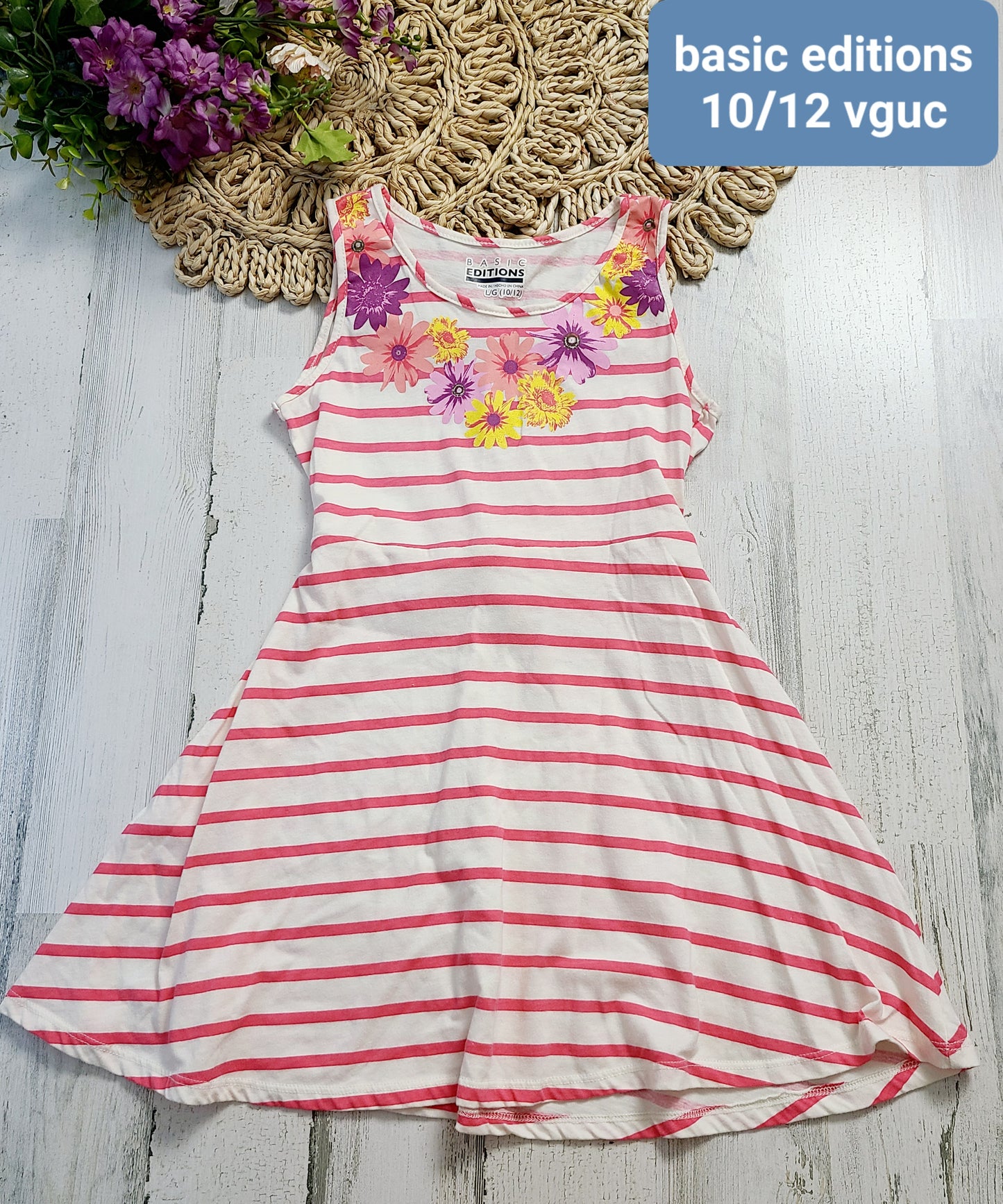basic editions floral neckline