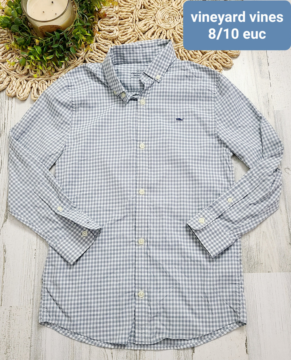 vineyard vines dress shirt boys 8/10y