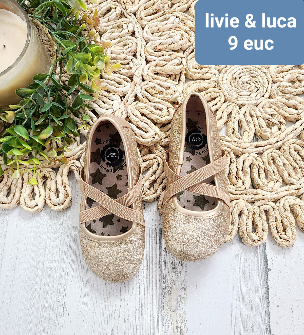 gold sparkle flats livie & luca