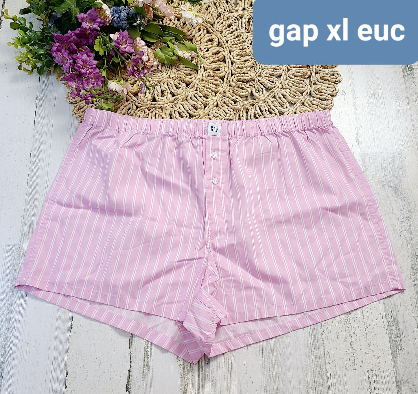 gap pink striped boxer short