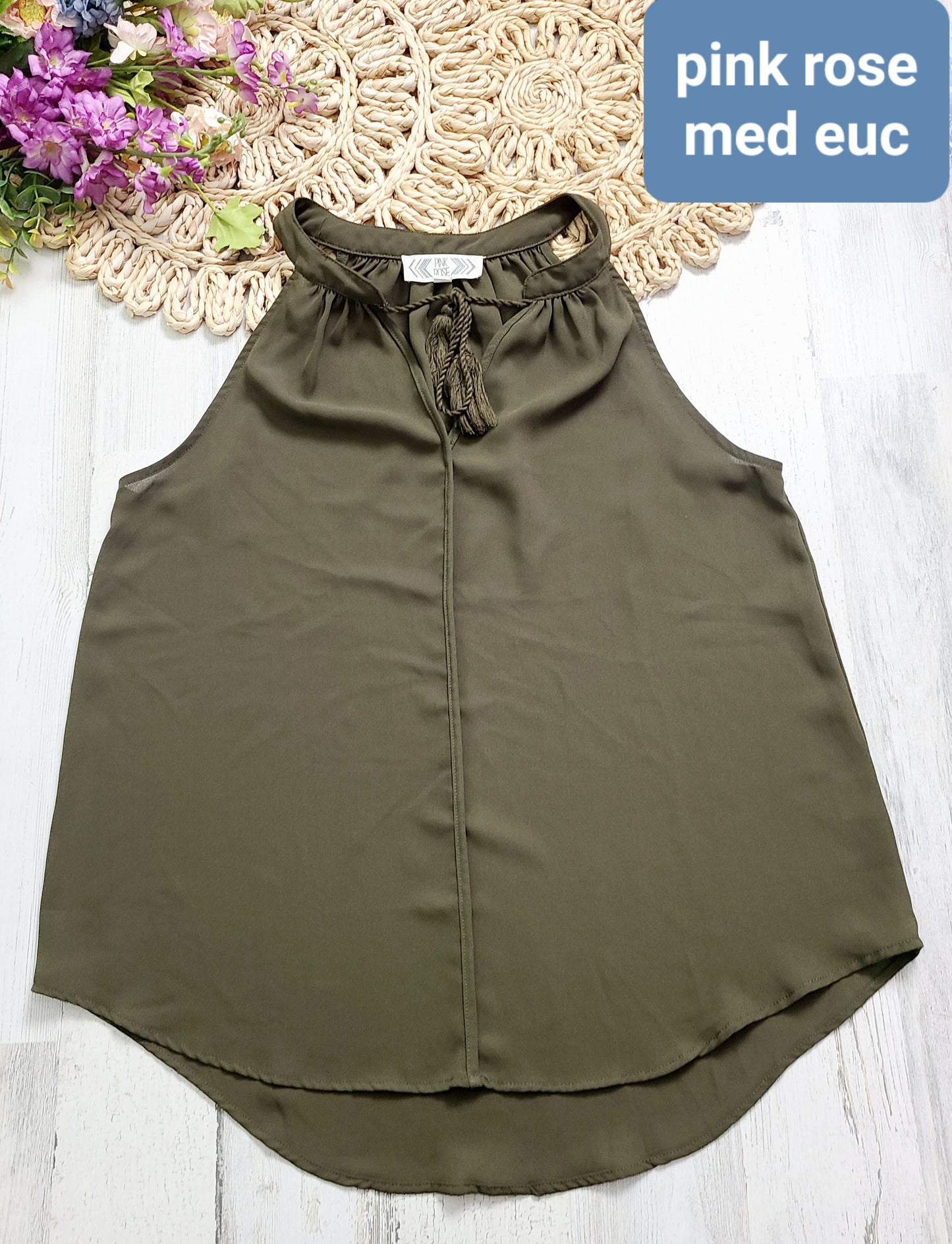 pink rose olive tank medium