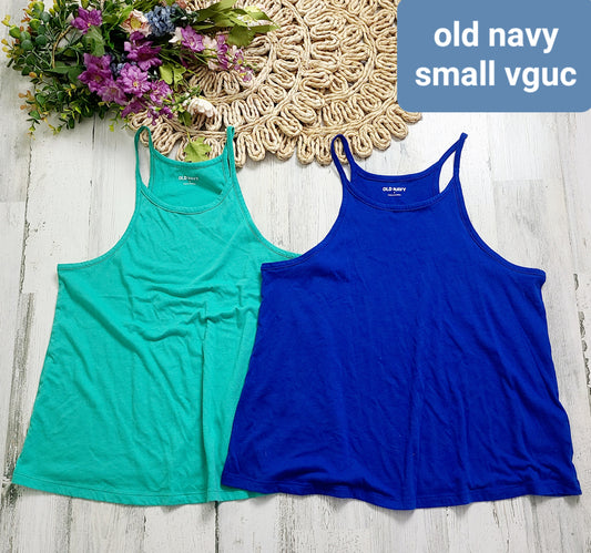 small green and blue tanks old navy