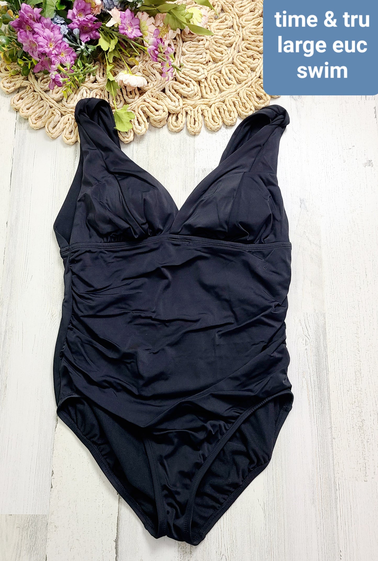 time&tru black swim one piece