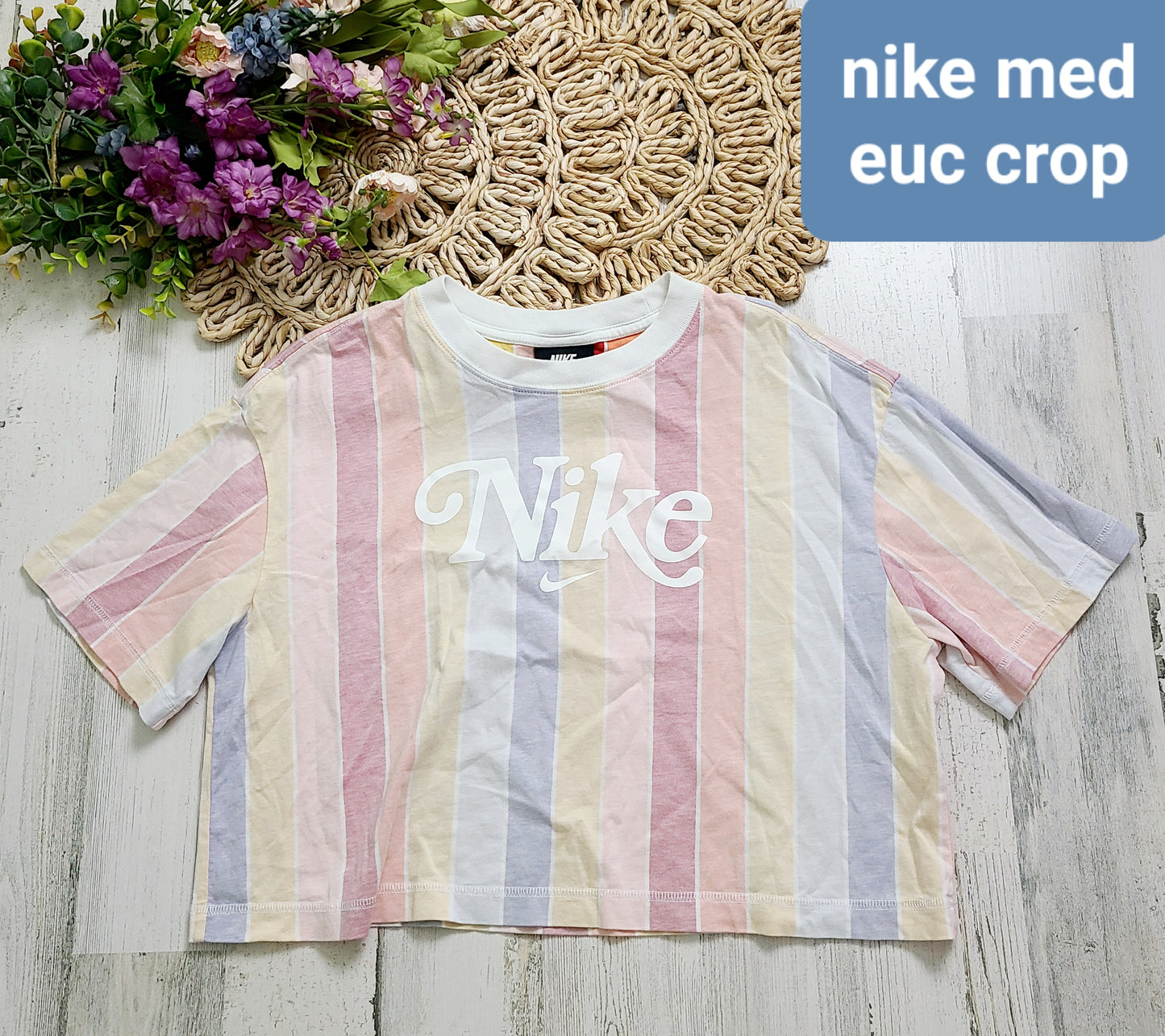 nike pastel stripe boxy tee