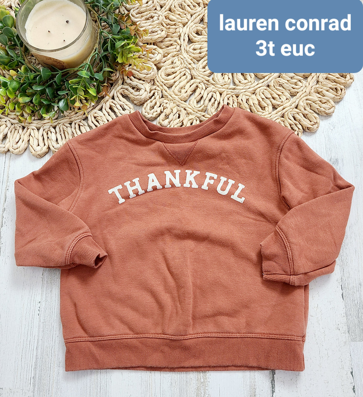 thankful orange crewneck lauren conrad