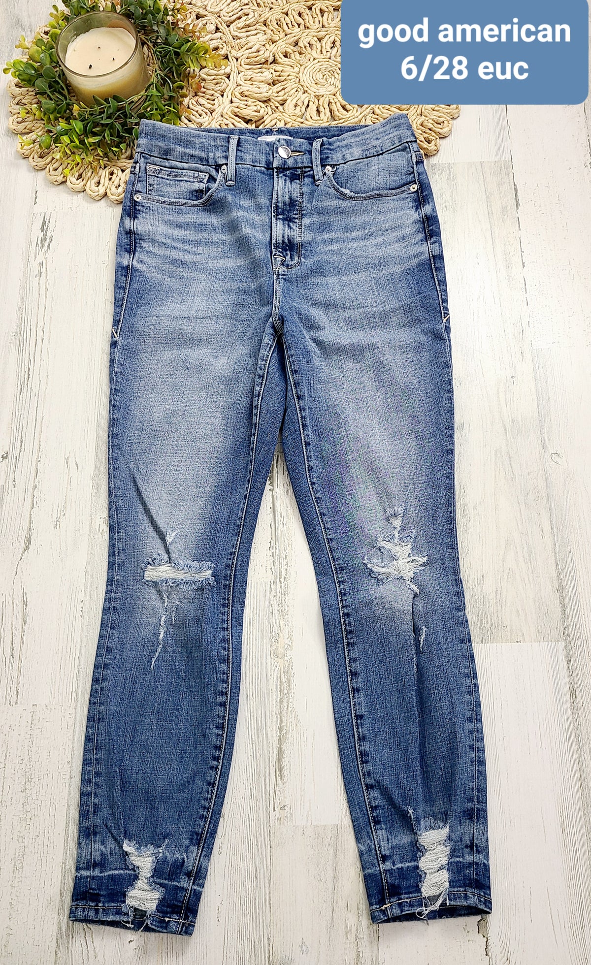 sz 6 good american distressed bottom