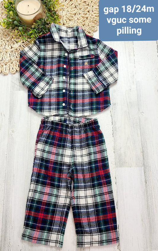 gap plaid pj 2 piece