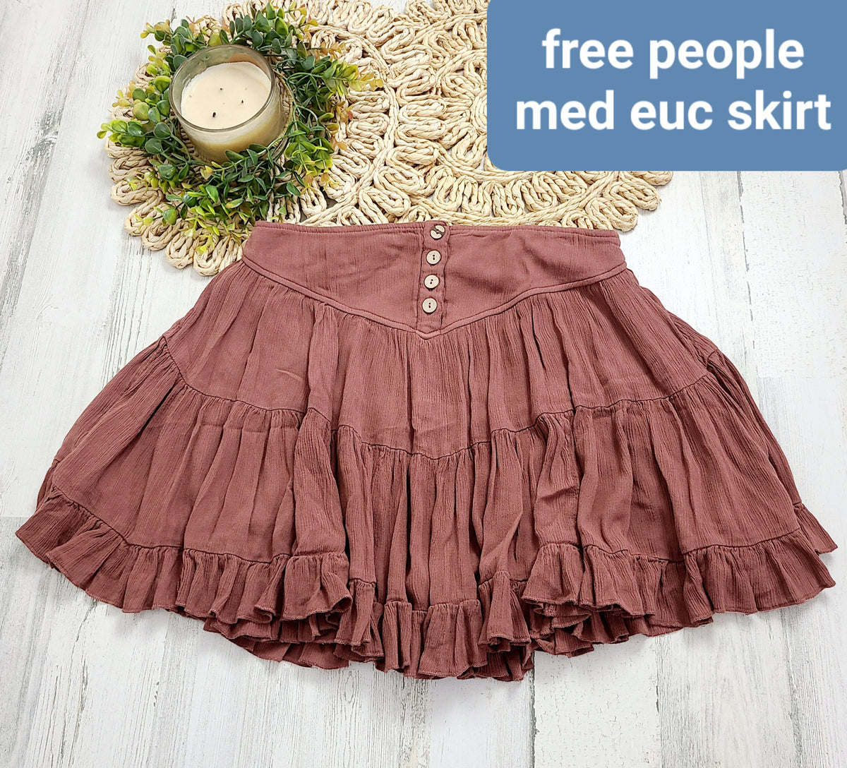 brown free people skirt