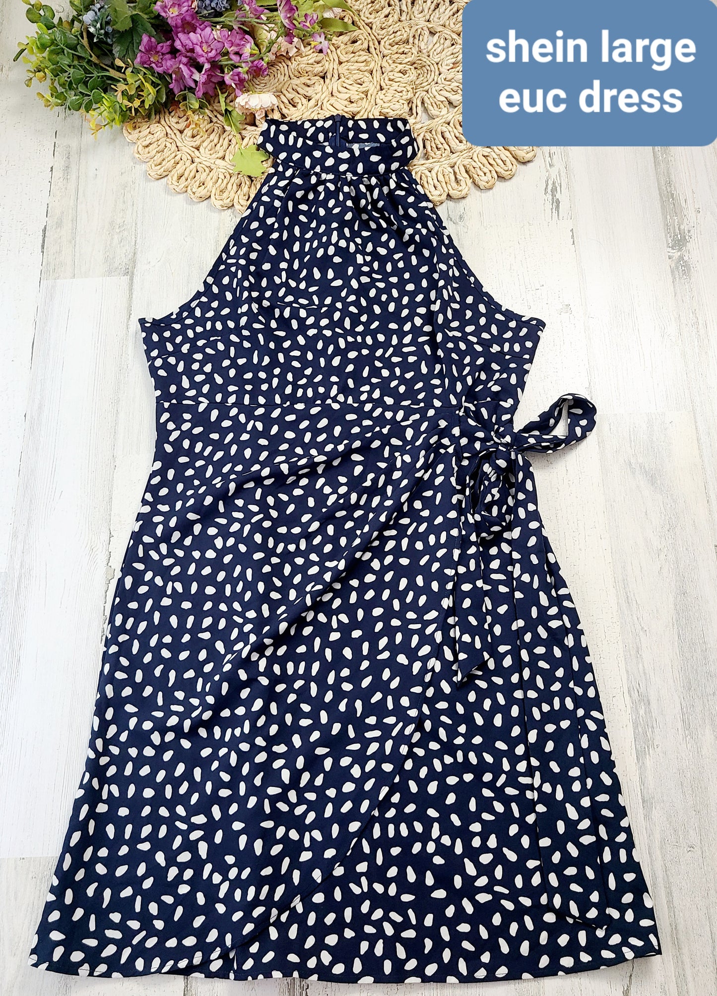 shein speckled halter dress