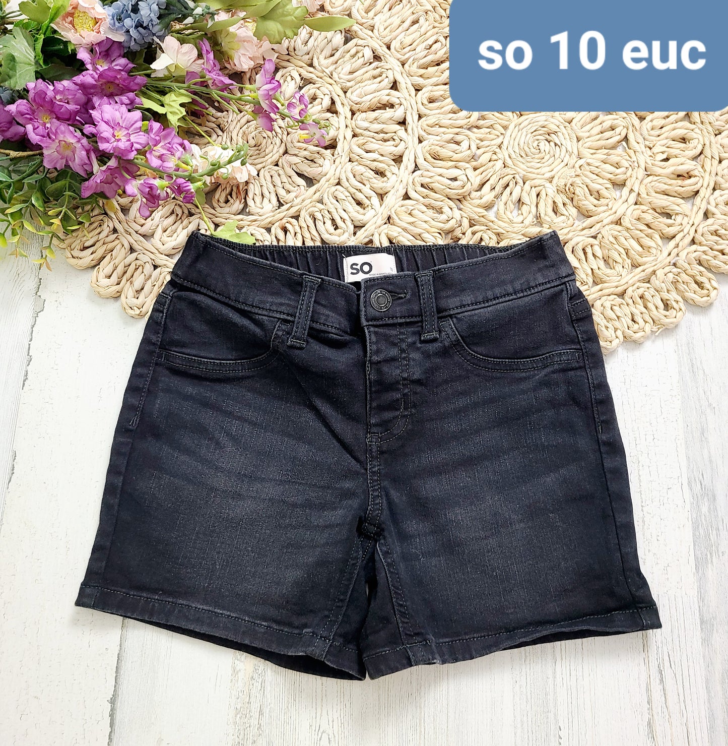 so black jean shorts