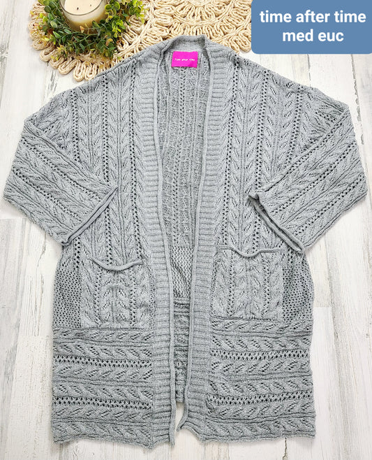 time&tru gray cardigan sweater