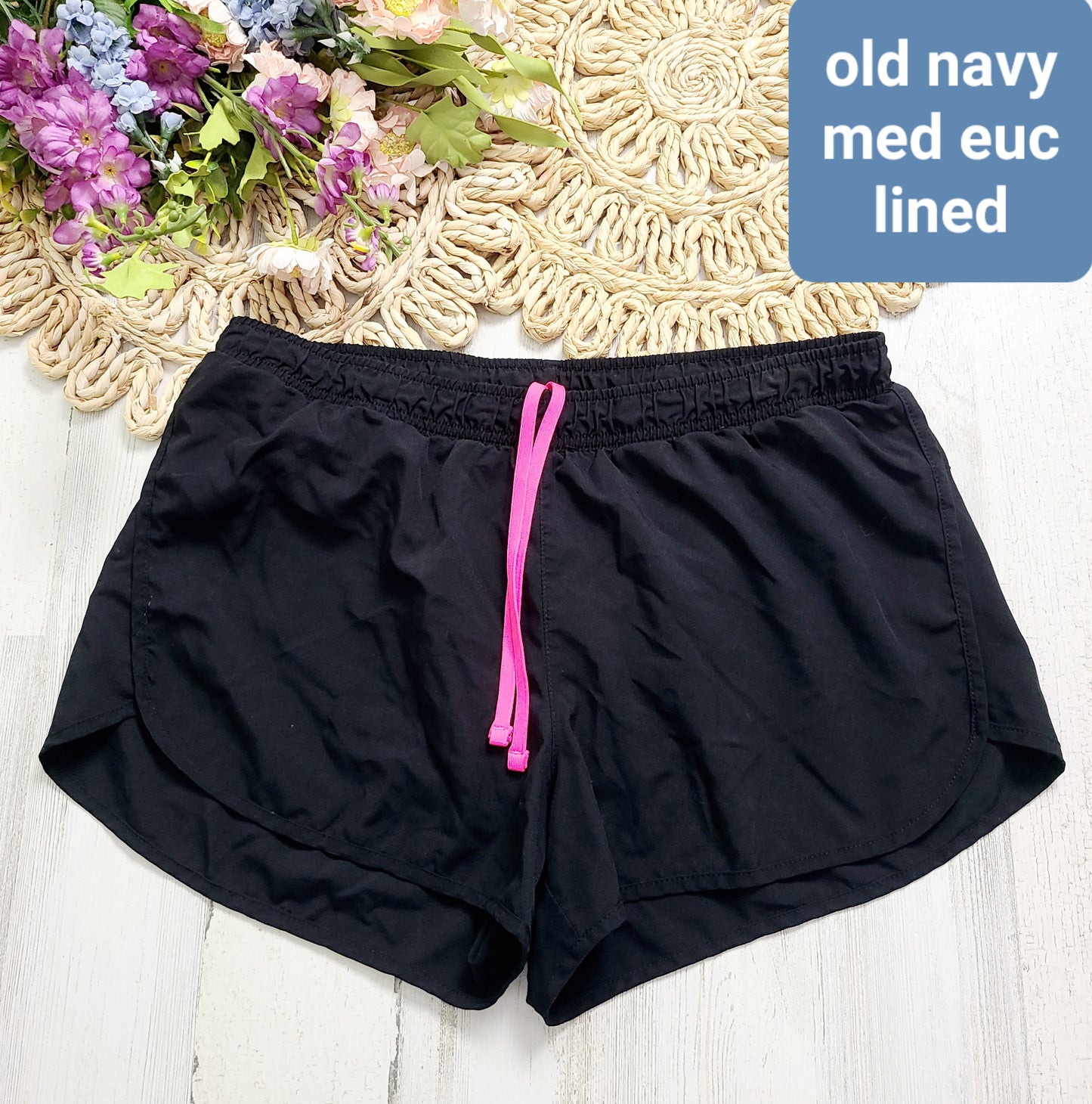 black pink string old navy shorts